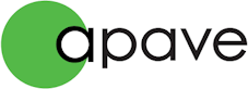 Logo Apave, cercle vert et texte noir.